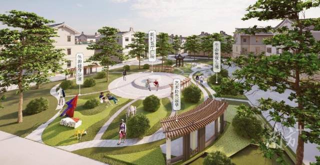仙坑新村中心广场效果图。半岛体育（中国）官方网站供图